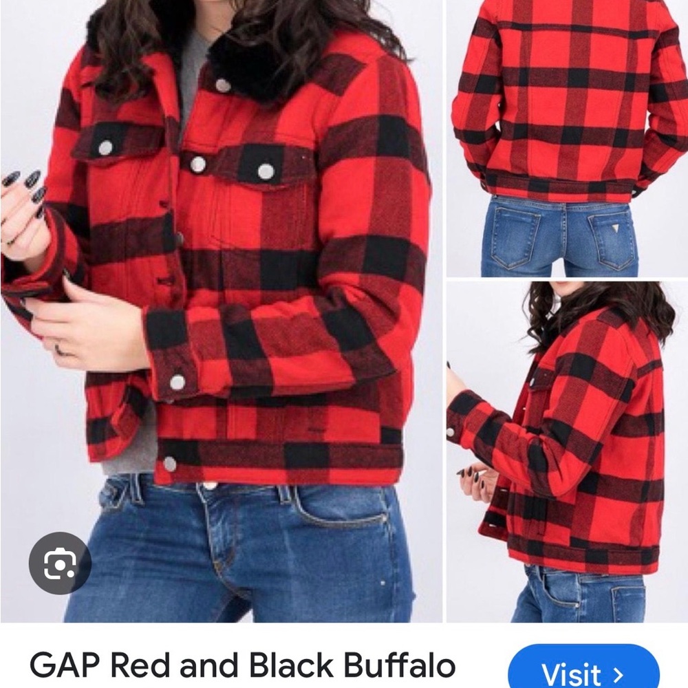 GAP buffalo plaid trucker jacket Quilted lining  XL